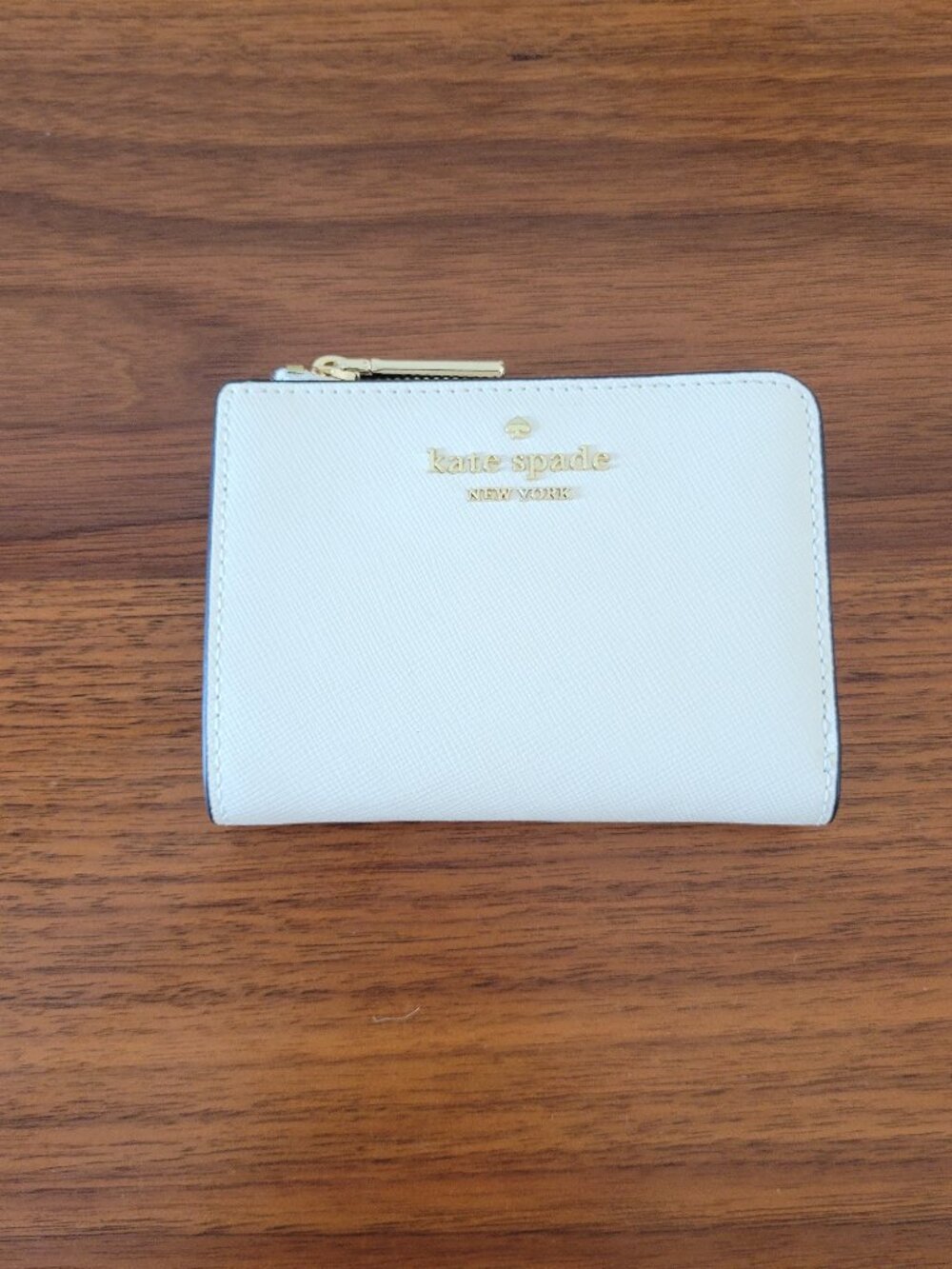 Kate Spade KH615 Madison Small L Zip Wallet Saffiano Leather Meringue